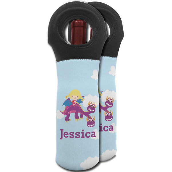 Girl Flying on a Dragon Wine Tote Bag - MAIN