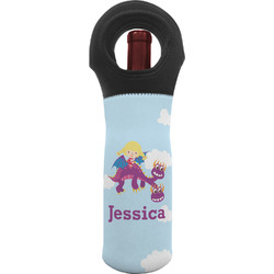 Girl Flying on a Dragon Wine Tote Bag (Personalized)