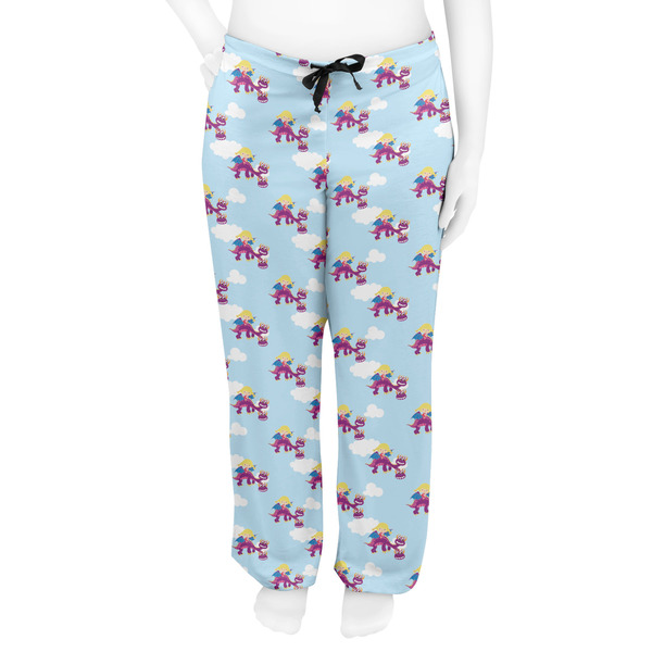 Girl Flying on a Dragon Women's Pj on model - Front