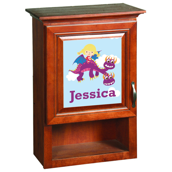 Girl Flying on a Dragon Wooden Cabinet Decal (Medium)