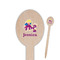Girl Flying on a Dragon Wooden Food Pick - Oval - Closeup