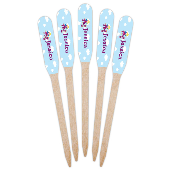 Girl Flying on a Dragon Wooden Food Pick - Paddle - Fan View