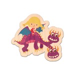Girl Flying on a Dragon Genuine Maple or Cherry Wood Sticker
