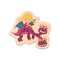 Girl Flying on a Dragon Wooden Sticker - Main