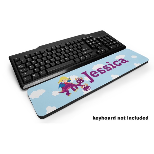 Custom Girl Flying on a Dragon Keyboard Wrist Rest (Personalized)