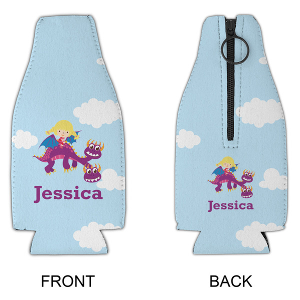 Girl Flying on a Dragon Zipper Bottle Cooler - APPROVAL