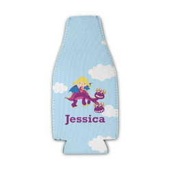 Girl Flying on a Dragon Zipper Bottle Cooler (Personalized)