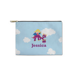 Girl Flying on a Dragon Zipper Pouch - Small - 8.5"x6" (Personalized)