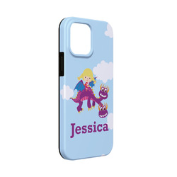 Girl Flying on a Dragon iPhone Case - Rubber Lined - iPhone 13 Mini (Personalized)