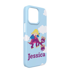 Girl Flying on a Dragon iPhone Case - Plastic - iPhone 13 Pro (Personalized)