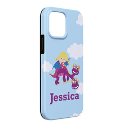 Girl Flying on a Dragon iPhone Case - Rubber Lined - iPhone 13 Pro Max (Personalized)