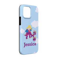 Girl Flying on a Dragon iPhone Case - Rubber Lined - iPhone 13 Pro (Personalized)