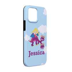 Girl Flying on a Dragon iPhone Case - Rubber Lined - iPhone 13 (Personalized)