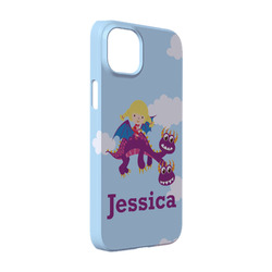 Girl Flying on a Dragon iPhone Case - Plastic - iPhone 14 (Personalized)