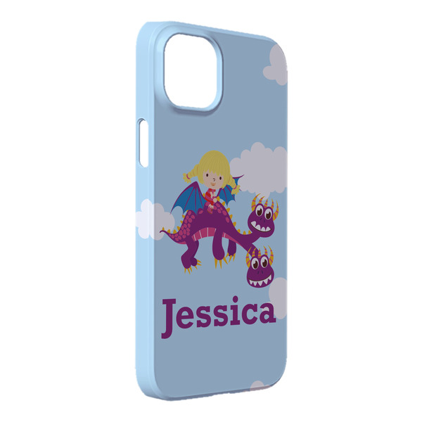 Custom Girl Flying on a Dragon iPhone Case - Plastic - iPhone 14 Plus (Personalized)