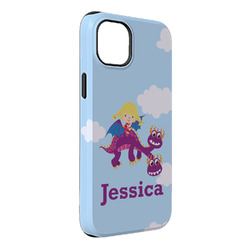 Girl Flying on a Dragon iPhone Case - Rubber Lined - iPhone 14 Pro Max (Personalized)