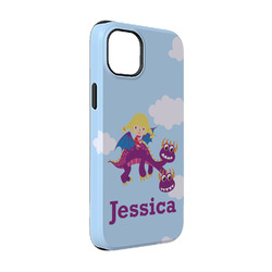 Girl Flying on a Dragon iPhone Case - Rubber Lined - iPhone 14 Pro (Personalized)