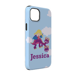 Girl Flying on a Dragon iPhone Case - Rubber Lined - iPhone 14 (Personalized)