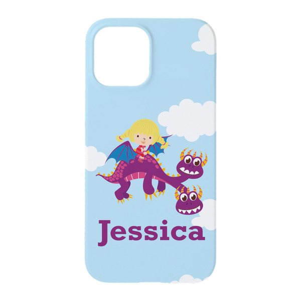 Girl Flying on a Dragon iPhone 15 Case - Back