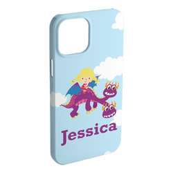Girl Flying on a Dragon iPhone Case - Plastic - iPhone 15 Plus (Personalized)