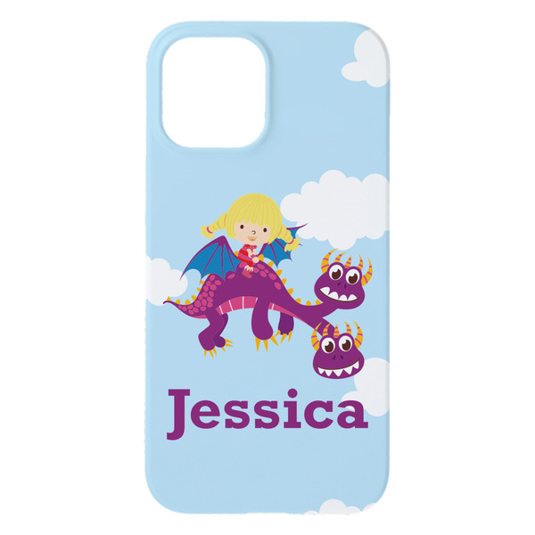 Girl Flying on a Dragon iPhone 15 Plus Case - Back