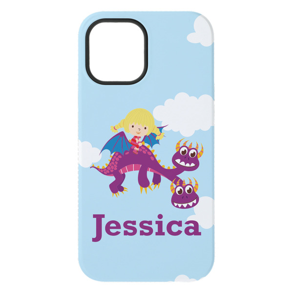 Girl Flying on a Dragon iPhone 15 Plus Tough Case - Back