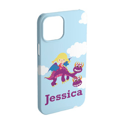 Girl Flying on a Dragon iPhone Case - Plastic - iPhone 15 Pro (Personalized)