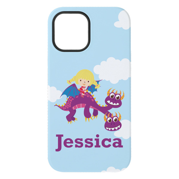 Girl Flying on a Dragon iPhone 15 Pro Max Tough Case - Back