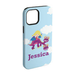 Girl Flying on a Dragon iPhone Case - Rubber Lined - iPhone 15 (Personalized)