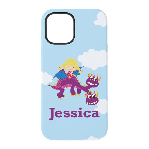 Girl Flying on a Dragon iPhone 15 Tough Case - Back
