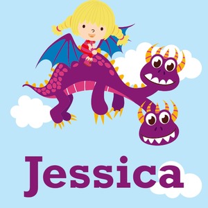 Girl Flying on a Dragon