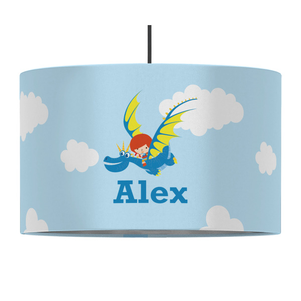 Flying a Dragon 12" Drum Lampshade - PENDANT (Fabric)