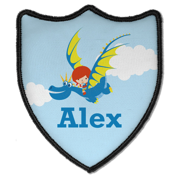 Custom Flying a Dragon Iron On Shield Patch B w/ Name or Text