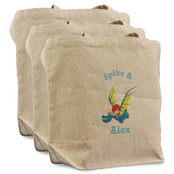 Flying a Dragon Reusable Cotton Grocery Bags - Set of 3 (Personalized)