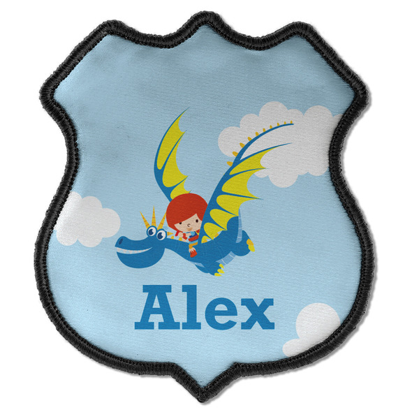 Custom Flying a Dragon Iron On Shield Patch C w/ Name or Text