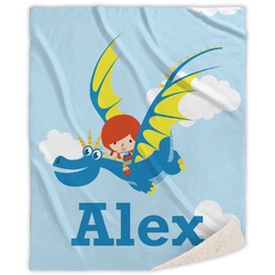 Flying a Dragon Sherpa Throw Blanket (Personalized)