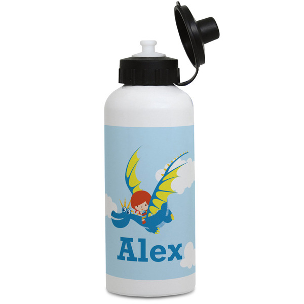Custom Flying a Dragon Water Bottles - Aluminum - 20 oz - White (Personalized)