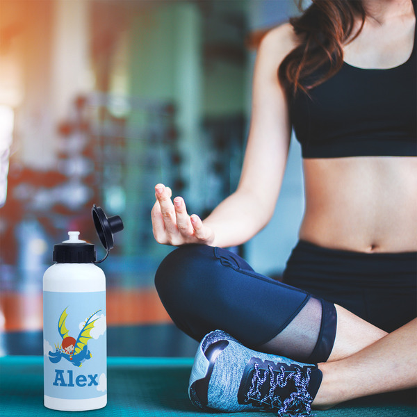 Flying a Dragon Aluminum Water Bottle - White LIFESTYLE