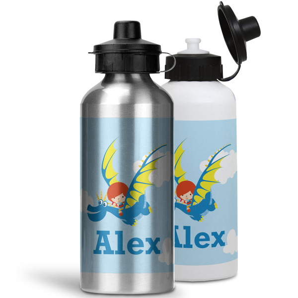 Flying a Dragon Aluminum Water Bottles - MAIN (white &silver)