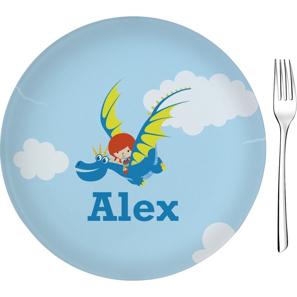 Custom Flying a Dragon 8" Glass Appetizer / Dessert Plates - Single or Set (Personalized)