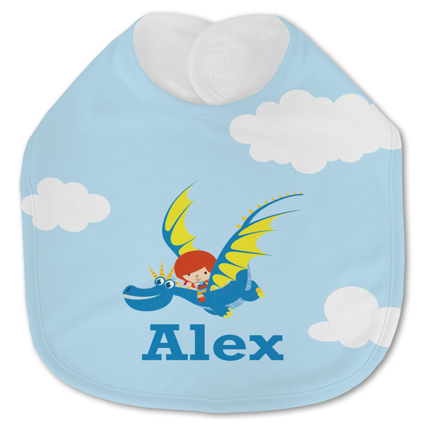 Custom Flying a Dragon Jersey Knit Baby Bib w/ Name or Text