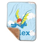 Flying a Dragon Sherpa Baby Blanket - 30" x 40" w/ Name or Text