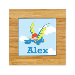 Flying a Dragon Bamboo Trivet with Ceramic Tile Insert (Personalized)