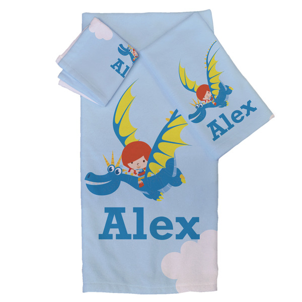 Custom Flying a Dragon Bath Towel Set - 3 Pcs (Personalized)