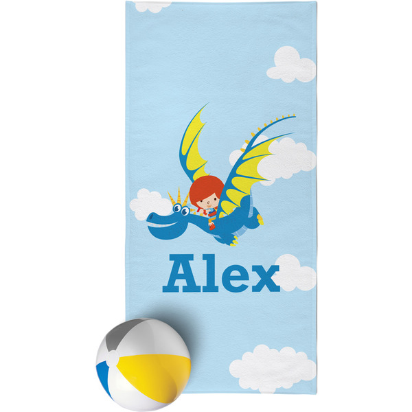 Custom Flying a Dragon Beach Towel (Personalized)