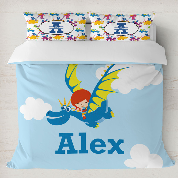 Custom Flying a Dragon Duvet Cover Set - King (Personalized)