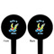 Flying a Dragon Black Plastic 4" Food Pick - Round - Double Sided - Front & Back