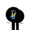 Flying a Dragon Black Plastic 4" Food Pick - Round - Single Sided - Front & Back