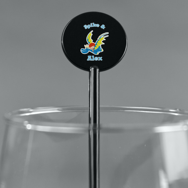 Flying a Dragon Black Plastic 5.5" Stir Stick - Round - Main