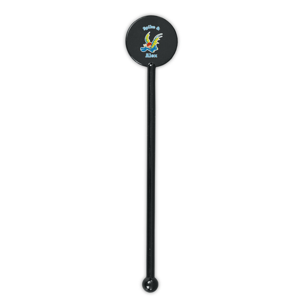 Flying a Dragon Black Plastic 5.5" Stir Stick - Round - Single Stick